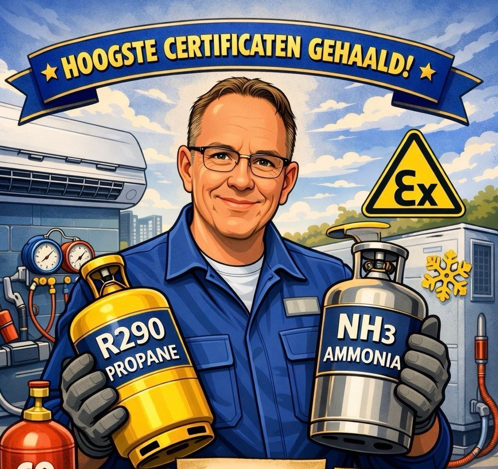 Rudy Snel geslaagd voor B1 brandbare koudemiddelen certificering